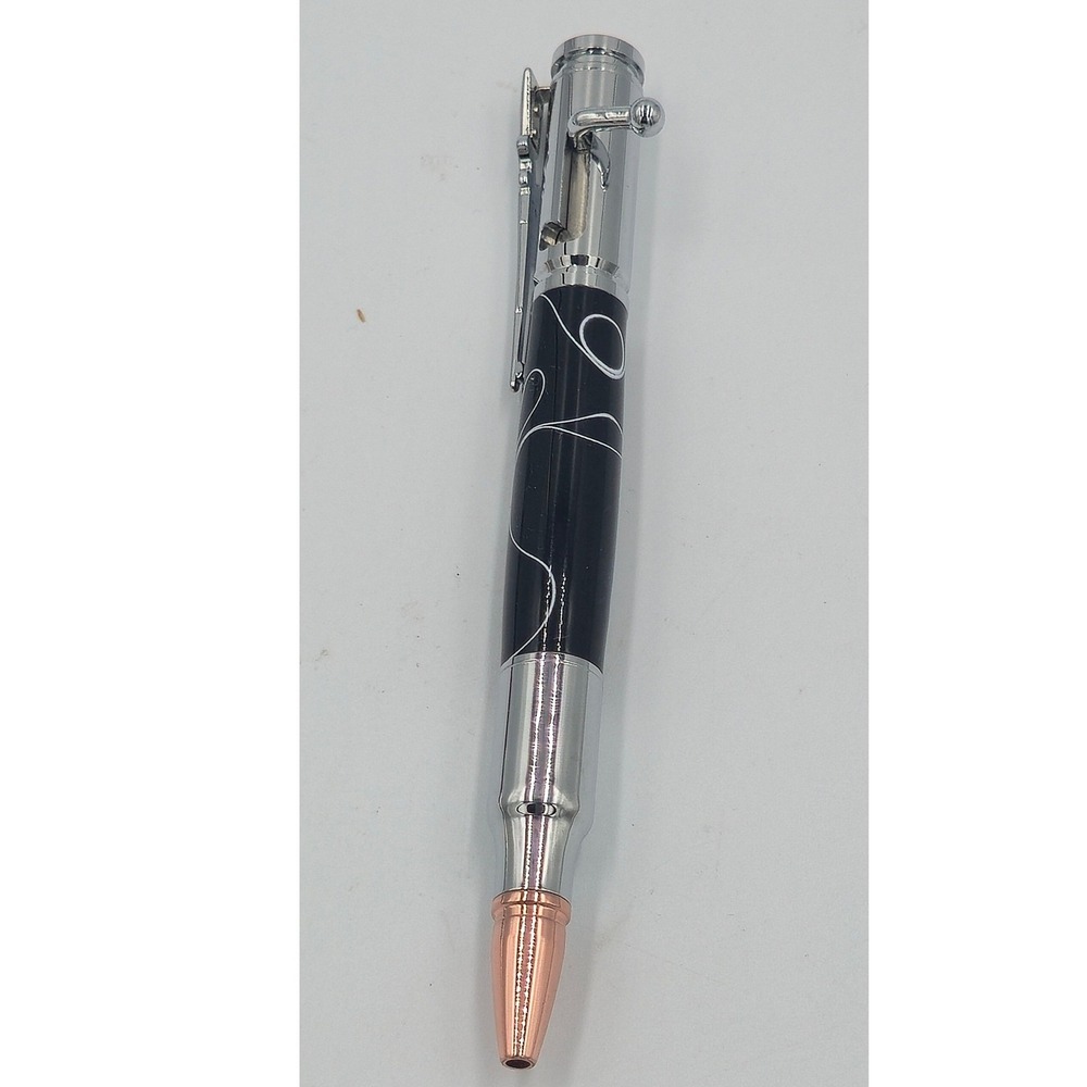 Handmade .30 Caliber Bolt Action Bullet Pen - Custom Acrylic Swirl